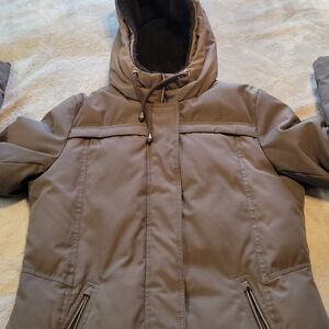 MENS VINCE CAMUTO HOODED COAT DARK GRAY EUC SIZE SMALL V20703X CLASSIC HEAVY